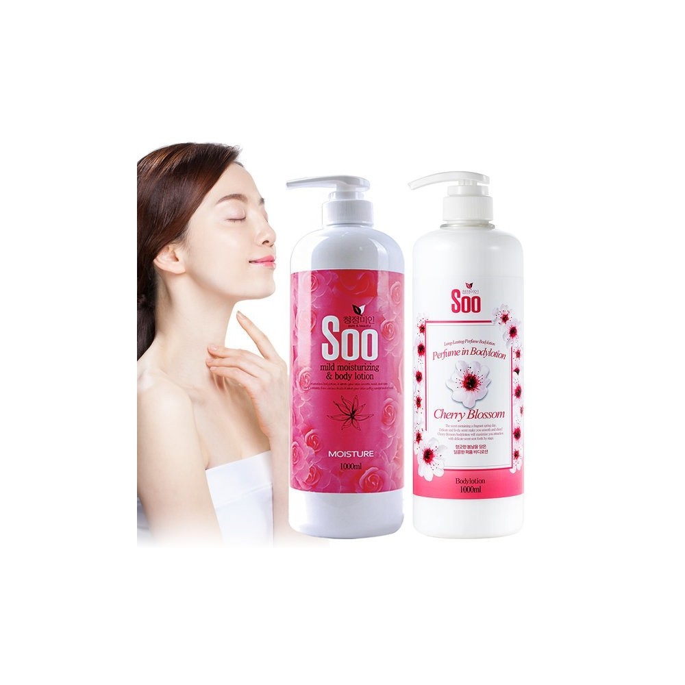 청정미인 퍼퓸 바디로션 1000ml 1+1  총 2000ml 고보습 대용량